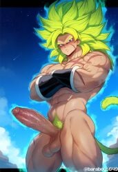 abs ai_generated balls bara baraboys biceps big_balls big_penis broly dragon_ball dragon_ball_super dragon_ball_super_broly erection legendary_super_saiyan male male_nipples male_only male_pubic_hair muscular_male nipples nude pecs penis precum precum_drip super_saiyan