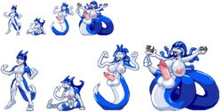 balls big_balls big_breasts breasts canine dickgirl fox gorgon hyper hyper_penis intersex mammal naga penis pixel_art ralord reptile scalie snake snakearms transformation transparent_background