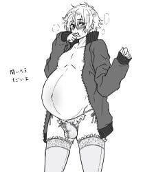 1boy belly big_belly bulge crossdressing erection erection_under_clothes femboy girly lingerie male male_only male_pregnancy pickiyo168 pregnant pregnant_male solo solo_male