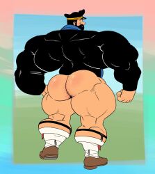 ass balls bara beard big_balls big_muscles big_penis captain_haddock davinciglen facial_hair male male_only muscles muscular pantsless penis solo solo_male the_adventures_of_tintin