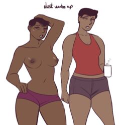 dark-skinned_female dark_skin female fruit_basket_(jamesab) jamesab joy_winslow_(jamesab) norah_na'amah_(jamesab) original_character short_hair tomboy very_short_hair