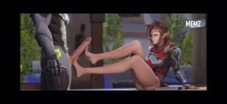 1boy 1girls 3d animated barefoot big_feet bottomless brown_hair clothed_male feet feet_up foot_fetish foot_focus footjob genji long_legs memz3d missionary missionary_position overwatch overwatch_2 partially_clothed partially_clothed_female sex short_hair spread_legs tagme toes tracer vaginal_penetration video