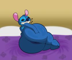 2024 absurd_res alien anthro anthro_only anus ass bed bellyboi13 big_anus big_butt big_teeth black_eyes blue_anus blue_body blue_ears blue_nose blue_tail butt_grab cel_shading clenched_teeth colored digital_media_(artwork) disney experiment_(lilo_and_stitch) furniture grin hand_on_butt hand_on_own_butt hi_res huge_anus huge_butt lilo_and_stitch looking_at_viewer looking_back looking_back_at_viewer lying male male_only on_bed on_side pink_inner_ear presenting presenting_anus rear_view shaded sharp_teeth simple_background smile smiling_at_viewer solo spread_butt spreading stitch_(lilo_and_stitch) tail tan_background teeth thick_thighs