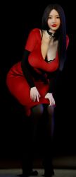 asian asian_female black_hair deloviedela red_dress red_lipstick teasing virt-a-mate