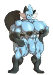 anthro balls biceps big_nipples big_pecs black_ears black_feet black_hands black_tail blue_body blue_fur dalemdaury622 dewott eddie_(daviddarient203) feet fist flaccid fur generation_5_pokemon genitals hand_on_hip hi_res male mammal multicolored_body muscular muscular_anthro muscular_male mustelid nintendo nipples otter pecs penis pink_nose pokemon pokemon_(species) simple_background smile smirk solo standing tail thick_tail thick_thighs two_tone_body whiskers white_background white_whiskers