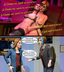 2girls 2koma 3d angry angry_expression blonde_female blonde_hair breast_grab breasts breasts_out cheating cheating_girlfriend chloe_price cucked_by_friend cucked_by_mother cuckquean daughter daughters_friend dialogue female female_only hand_on_thigh jealous jealous_female jeans jeans_down joyce_price lap_dance lapdance life_is_strange life_is_strange:_before_the_storm long_hair lyrics mature_female mature_woman mktrreekky mother mother_and_daughter multiple_girls multiple_images musical_note nude nude_female older_female older_woman_and_teenage_girl pants_down rachel_amber shocked shocked_expression song_lyrics source_filmmaker stripping striptease tease teasing teenage_girl teenager yuri