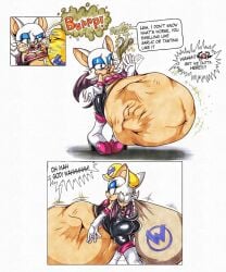 after_vore burping burping_up_clothes comic crossover digestion english_text fat_ass furry garlic_smell killboo mario_(series) nintendo rouge_the_bat satisfied_look sega sonic_(series) text vore vore_belly wario wario_land