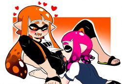 ai_generated cunnilingus cunnilingus_through_clothes inkling inkling_girl kaori_(splatoon) splatoon