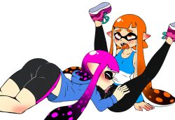 ai_generated cunnilingus cunnilingus_through_clothes inkling inkling_girl kaori_(splatoon) splatoon