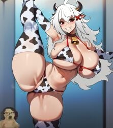 1girls ahoge animal_print armwear beelceteam bell bell_choker bell_collar belly belly_button big_ass big_breasts bikini bikini_top breasts breasts_bigger_than_head busty busty_female cojonudo collar cow_bell cow_bell_collar cow_ears cow_girl cow_horns cow_print cow_print_bikini cowbell cowgirl curvy curvy_female darkraimola darkraiteam dat_ass erect_nipples erect_nipples_under_clothes eris_cow erispheria erispheria_cow female female_only goddess hair_ornament hips hispanic_virtual_youtuber huge_ass huge_breasts large_breasts leg_grab legwear light-skinned_female light_skin lo_que_darkraimola_se_perdio_por_huevon long_hair looking_at_viewer massive_breasts mujer_cojonuda neck_bell nipples one_leg_up pose que_bien_come_darkraimola red_eyes smile smiling_at_viewer thick_ass thick_legs thick_thighs twitch vaca_cojonuda virtual_youtuber visible_nipples voluptuous voluptuous_female vtuber white_hair wide_hips younger_female youtube youtube_hispanic