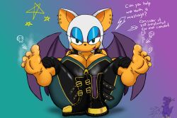 1girls feet foot_fetish furry furry_female rouge_the_bat sega six343 sonic_(series) sonic_the_hedgehog_(series) steam steamy_feet sweat text video_games