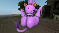 2016 3d anthro ass autocunnilingus big_ass blaze_the_cat darksorm feline female mammal masturbation nude oral penetration pussy solo sonic_(series) vaginal_penetration