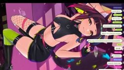 cat_ears cyberpunk mii_reis pussy thick_thighs yellow_eyes