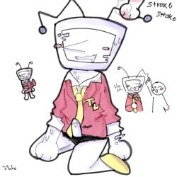 anon big_nose blush bondage censored censored_penis chibi deltarune deltarune_chapter_3 desperate drooling erection male male_only mr_tenna non-human open_mouth panties penis penis_with_face rushed_drawing saliva self_insert silly smile stroking submissive_male sweat tenna_(deltarune) tv_head underwear video_games y/n