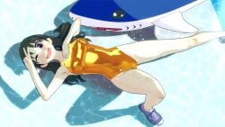 1girls 2025 3d 3d_(artwork) ;d azumanga_daiou breasts clothed clothing female female_focus female_only fully_clothed golden_week koikatsu large_breasts legs_apart leotard long_hair mayofrito mayofruto one-piece_swimsuit smile solo_female swimsuit teacher thick_thighs wink winking_at_viewer yukari_tanizaki