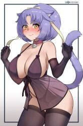 1girls big_breasts blush blush blushing_at_viewer breasts cat_ears cat_tail catgirl cinnamon_(sayori) curvaceous curvy curvy_female female female_focus female_only hi_res highres hioyami huge_breasts kemonomimi large_breasts light-skinned_female light_skin looking_at_viewer nekopara slim_waist solo solo_female solo_focus thick_thighs thighs wide_hips