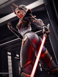 1girls 3d blender lightsaber mercy overwatch overwatch_2 quietdreams3d star_wars vengeance_mercy