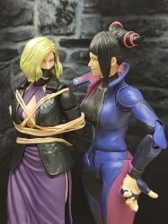 2girls bondage captured damsel_in_distress gag gagged juri_han kidnapping nina_williams photo_(medium) street_fighter tape_gag tekken_8 toy