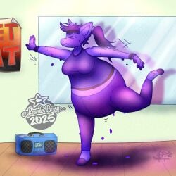 big_breasts blueberry_inflation breasts cleavage huge_breasts inflation lewderberry tagme thick_thighs wide_hips