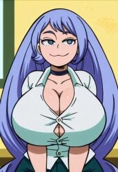 ai_generated button_down_shirt button_gap huge_breasts kim_possible my_hero_academia nejire_hado smug_face