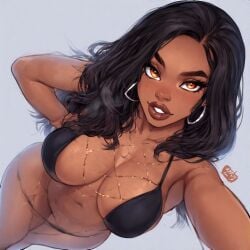 ai_generated bikini dark-skinned_female dark_skin jewelry skimpy solo