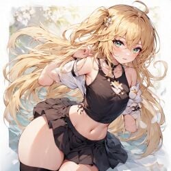 ai_generated blonde_hair femboy flat_chest girly long_hair no_breasts perchance_ai thick_thighs wide_hips