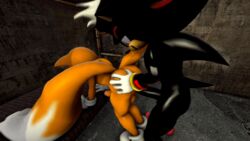 2016 3d anal anal_sex animated anthro balls canine darksorm duo erection fox furry_tail hedgehog male mammal multiple_tails penetration penis sex shadow_the_hedgehog sonic_(series) tail tails yaoi