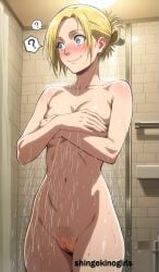 ai_generated anime annie_leonhardt attack_on_titan blonde_hair blue_eyes shingeki_no_kyojin shingekinogirls shower
