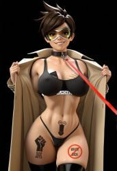 1girls 3d absurd_res absurdres ai_assisted ai_generated blacked_clothing blacked_tattoo brown_eyes brown_hair cheating cleavage clothed clothed_female ear_piercing eyewear female flashing freckles goggles high_resolution highres interracial large_breasts leash_pull leashed_collar leashed_pov looking_at_viewer navel navel_piercing overwatch pubic_hair qos qos_tattoo queen_of_spades raleu10 short_hair slim_waist smirk solo solo_female solo_focus sports_bra sportswear stockings stripping tattoo tattoo_on_belly tattoo_on_breast tattoo_on_chest tattoo_on_legs thick_thighs thighhighs thong tracer trenchcoat