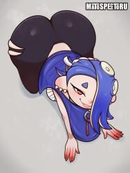 1girls 2025 artist_logo big_booty big_butt blue_hair booty cephalopod cephalopod_humanoid dat_ass earrings female hachimaki hair_over_one_eye headband headwear hi_res high_quality high_resolution highres huge_ass huge_butt looking_at_viewer luscious_lips matospectoru medium_breasts nintendo red_eyes ripped_clothing ripped_pants round_ass round_nose sarashi shawl shiver_(splatoon) shiver_hohojiro smiling smiling_at_viewer splatoon splatoon_(series) splatoon_3 tagme tentacle_hair thick thick_ass thick_thighs