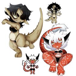 black_hair breasts female furries furry furry_female furry_girl furry_tiger kemono panties reference_image tokage7778 underwear white_hair