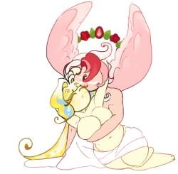 artistic_nude completely_nude completely_nude_female cookie_run cookie_run_kingdom holding lovers magpiered male/female no_sex pavlova_cookie sugarfly_cookie