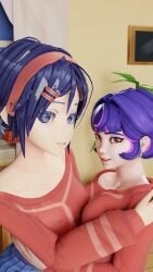 2girls 3d 3d_(artwork) 3d_background 3d_model 3d_render 8k clothed embrace embracing female hugging juno_(overwatch) kazworksnsfw looking_at_viewer miside mita_(miside) mita_(miside)_(cosplay) overwatch overwatch_2 pov pov_eye_contact