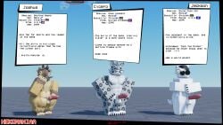 1femboy 2boys 3d canine character_sheet english_text feline furry furry_only hyena knot maine_coon male male_only naked nekomaniaa penis roblox roblox_avatar robloxian self_upload snow_leopard spiked_penis