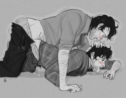 2boys _blood_bunny anal anal_sex clothed_sex drunk drunk_sex floor_sex from_behind gay hannibal male penetration selfcest will_graham