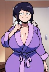 ai_generated bathrobe bedroom_eyes kyoka_jiro large_breasts my_hero_academia