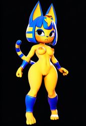 3d 3d_(artwork) ai ai_art ai_generated ankha ankha_(animal_crossing) novelai