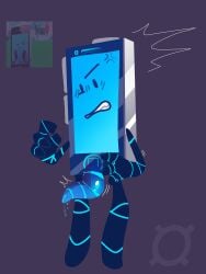 1boy adamation_inc. adamationz animationepic blue_blush blue_body blush blush_lines blushing cum dick ii inanimate_insanity male mephone mephone4 no_balls object_show object_show_community object_shows osc penis precum precum_drip solo solo_focus solo_male tentacle tentacle_dick tentacle_penis