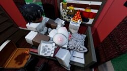 3d bedroom canine chubby_female dark-skinned_male eating_during_sex furry furry_female hyena male male/female male_on_anthro nekomaniaa pizza roblox roblox_avatar roblox_game robloxian self_upload size_difference white_fur