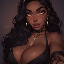 ai_generated blush dark-skinned_female dark_hair dark_skin lips selfie solo
