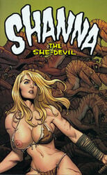 bikini blonde_female blonde_hair blue_eyes breasts edit frank_cho ka-zar_(series) marvel nipple shanna_plunder shanna_the_she-devil torn_clothes