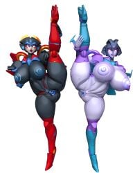 cybertronian glowing_eyes huge_breasts lifting_leg presenting slipstream tongue_out transformers trawert windblade
