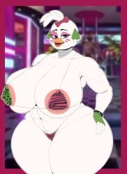 anthro ass avian big_breasts big_butt bird breasts chicken clothing darkandlife2 female five_nights_at_freddy's five_nights_at_freddy's:_security_breach galliform gallus_(genus) genitals glamrock_chica glamrock_chica_(fnaf) hi_res nipples nude phasianid pussy scottgames solo steel_wool_studios thick_thighs underwear wide_hips