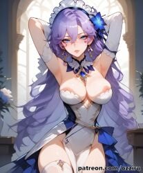 absurd_res ai_generated anime blue_eyes blue_hair cantarella_(wuthering_waves) cute female female_focus hi_res highres long_hair ozziru patreon purple_hair self_upload sexy uncensored wuthering_waves