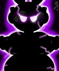 big_ass big_breasts black_background brawl_stars cony_(line) fully_hidden hypercharge kiut_arts line_(app) max_(brawl_stars) shadow thick_thighs voluptuous voluptuous_female wide_hips