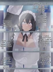 against_building against_glass anybrody black_hair breast_press building cleaning cleaning_windows cleavage giantess giantess_growth gigantic_breasts huge_breasts imminent_death imminent_destruction maid maid_uniform tagme_(artist)