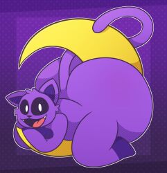 anthro anthro_on_anthro anthro_only barefoot big_mouth_(anatomy) black_nose black_sclera catnap catnap_(poppy_playtime) critters_(poppy_playtime) domestic_cat feline fur furry_only long_tail no_humans poppy_playtime poppy_playtime_(chapter_3) pupils purple_fur purple_skin purple_tail sex smiling_critters solo tagme tunemon