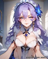 absurd_res ai_generated anime blue_eyes blue_hair cantarella_(wuthering_waves) cute female female_focus hi_res highres long_hair ozziru patreon purple_hair self_upload sexy uncensored wuthering_waves