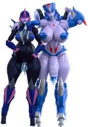 1futa 1girls 3d arcee arcee_(prime) arcee_(prime)_(trawert) big_penis chromia chromia_(trawert) cum_in_ass cum_in_mouth cum_in_pussy cum_on_breasts cumflated_belly excessive_cum eyes_rolling_back female flexing futanari hand_on_shoulder hands_on_stomach huge_breasts huge_cock penis tongue_out transformers transformers_prime trawert