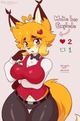 anthro big_breasts blush breasts cleavage clothed clothing fanart female female_only fluffy fluffy_tail fox fox_girl furry furry_female furry_only heart hips hips_wider_than_shoulders jasminmanticore jasminthemanticore large_breasts leggings legs legwear stockings tagme thick_thighs thighs wide_hips